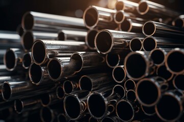 Metal pipes for structural use. Generative AI