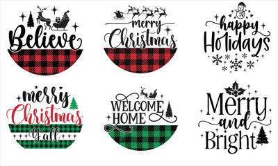 Christmas Round Sign SVG Bundle