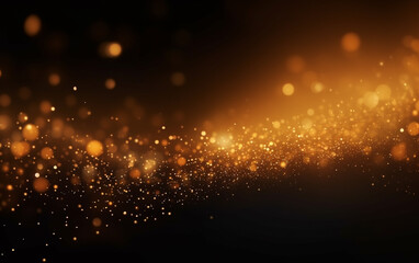 Fototapeta na wymiar Black and Gold wallpaper background, Abstract background orange particle. Abstract gold color digital particles wave with bokeh