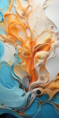Colorful abstract paint, in the style of fluid formation background created using generative ai.