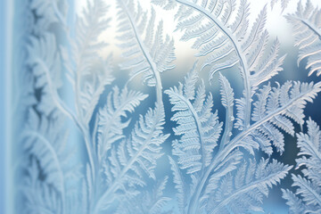 "Delicate Frost and Ice Patterns on Window Pane"
