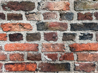 Very old red brick wall texture background