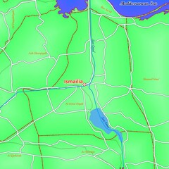 Map of Ismaïlia City in Egypt