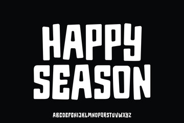 Creative playful decorative alphabet display font vector. Cute happy season typography style illustration