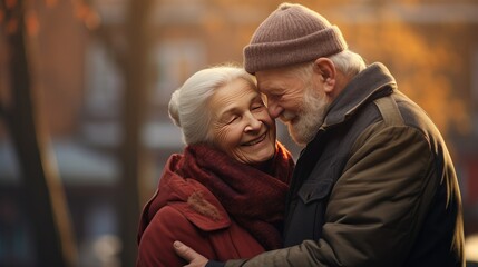 Obraz premium Happy elderly couple created with Generative AI technology