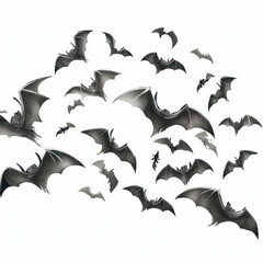 Naklejka premium a colony of bats illustration for halloween isolated on white background.generative AI