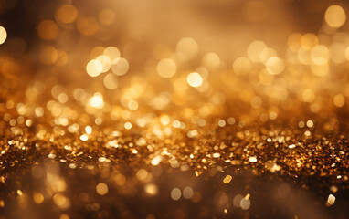 Bokeh light gold particle dust