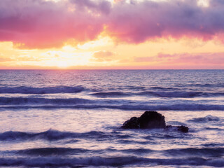 Fototapeta na wymiar Porthtowan sunset Cornwall England uk 