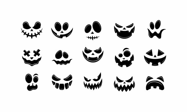 set of logo halloween vector illustration