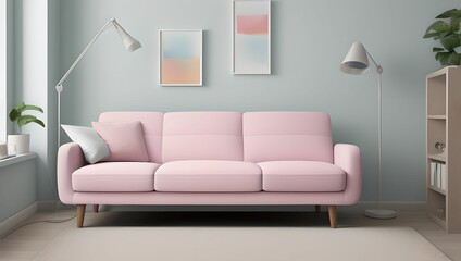Comfortable home design:96 living room interior with sofa and couch. generative ai