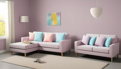 Comfortable home design:95 living room interior with sofa and couch. generative ai