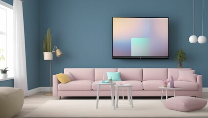 Comfortable home design:65 living room interior with sofa and couch. generative ai