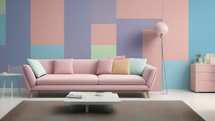 Comfortable home design:58 living room interior with sofa and couch. generative ai
