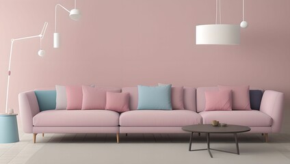 Comfortable home design:56 living room interior with sofa and couch. generative ai