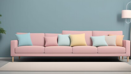 Comfortable home design:42 living room interior with sofa and couch. generative ai