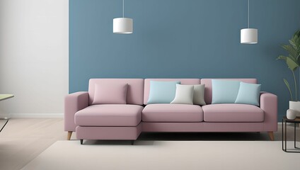 Comfortable home design:38 living room interior with sofa and couch. generative ai
