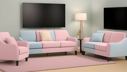 Comfortable home design:4 living room interior with sofa and couch. generative ai