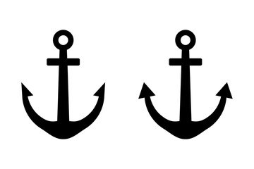 Anchors vector icon set. Nautical symbol