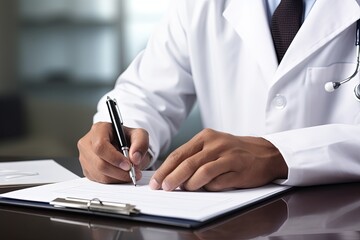 Fototapeta premium Doctor writing chart.