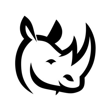 Rhinoceros head logo template icon symbol clip art vector illustration , Rhino head logo template stock vector image