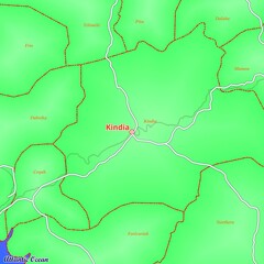 Illustrated Map of Kindia City in Guinea