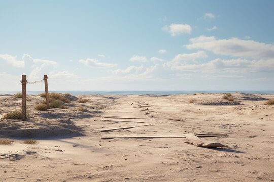 Photos of deserted beaches, Generative AI