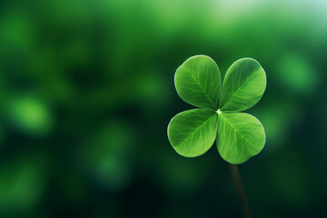 A four-leaf clover on a green background