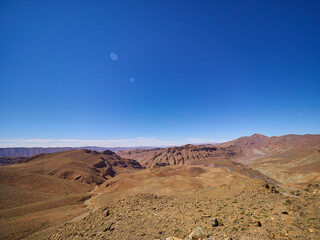 Dry and arid deserted region in the mountains of Morocco.