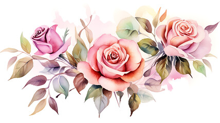 Watercolor painting of roses