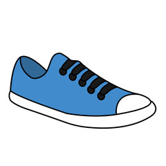 Blue Sneaker Design Side View Shoes Pair Collection	
