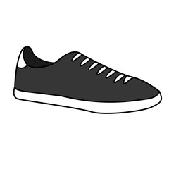 Black Sneaker Design Side View Shoes Pair Collection