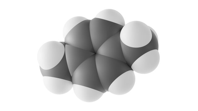 p-xylene molecule, para-xylene molecular structure, isolated 3d model van der Waals