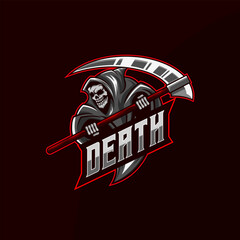 Grim Reaper mascot e-sport logo design vector illustration