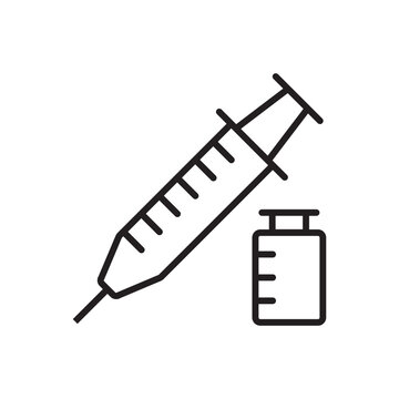 Injection Syringe And Vaccine Icon