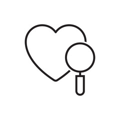 heart search icon - love find icon