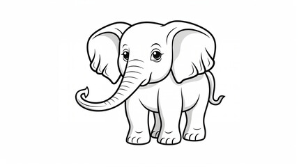 Fototapeta premium Cute Baby Elephant Vector Illustration elephant cartoon isolated on white AI-Generated 