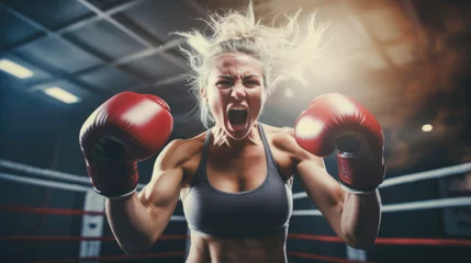 Foto op Plexiglas Latin woman training at gym with sunrays background © banthita166