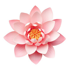 Pink lotus flower isolated on transparent background - obrazy, fototapety, plakaty