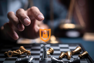 Fototapeta na wymiar Businessman playing chess think problem solving. business competition planning teamwork,International chess, ideas and competition and strategy, business success concept,strategic protect concept.