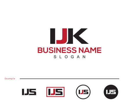Creative Minimalist IJK ij Vector Letter Logo Template For Your Business