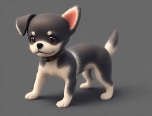 chihuahua puppy on black