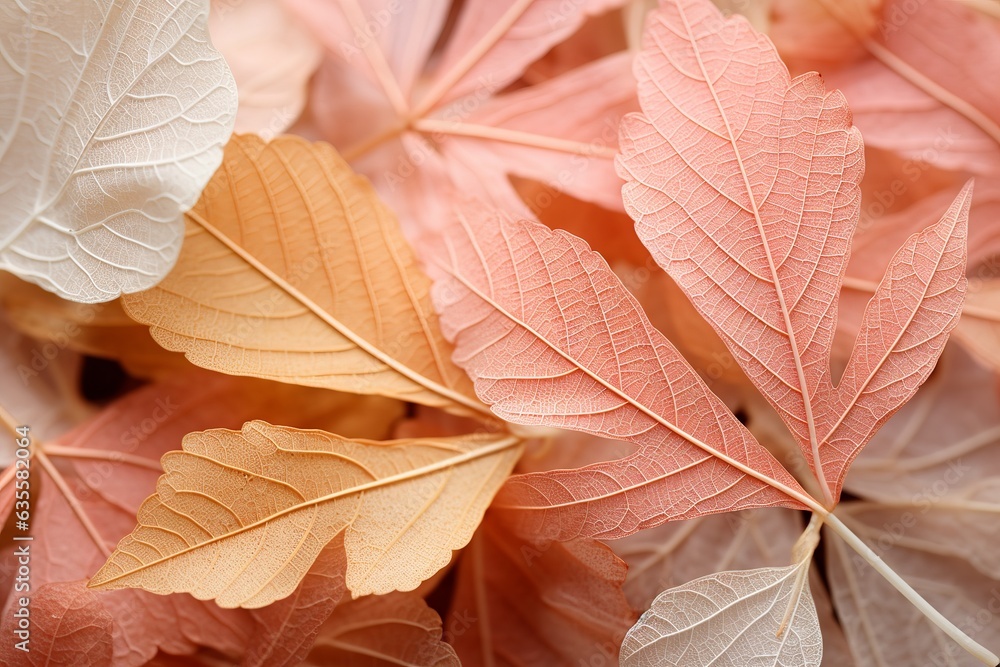 Aufkleber autumn's splendor. close-up of colorful leaves. nature's artistry in every detail. captivating patte