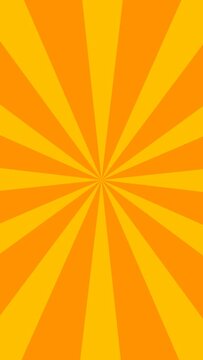 beautiful orange sun rays rotate animation background vertical footage video clip