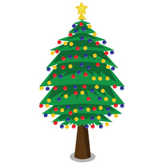 Illustration vector graphic of  christmas tree on isolated white background. Perfect for design elements, icon, ornate, etc.