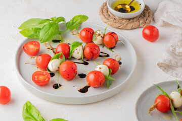 Traditional Italian salad- caprese salad skewer