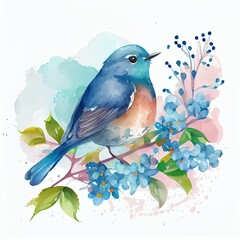 cute watercolor bird