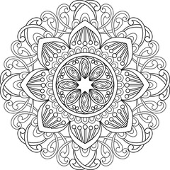 Mandala pattern for Coloring book. Mandala digital art Stencil stock illustration