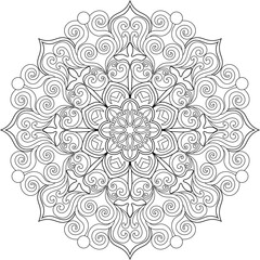 Mandala pattern for Coloring book. Mandala digital art Stencil stock illustration