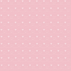 Heart doodle dot and line pattern in pink background illustration