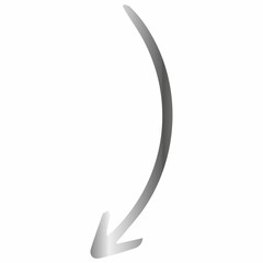 Silver arrow for design and decoration.